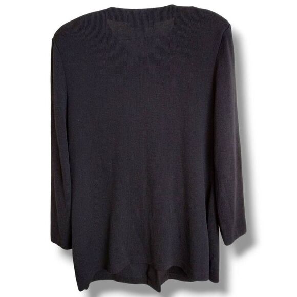 St John Womens Jacket Sz 12 Black Santana Knit Long Classic Vtg Collection - Picture 4 of 11